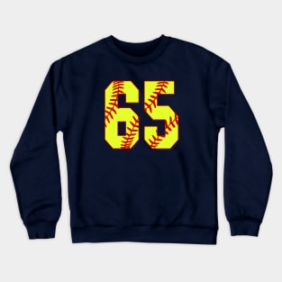 Fastpitch Softball Number 65 #65 Softball Shirt Jersey Uniform Favorite Player Biggest Fan Crewneck Sweatshirt